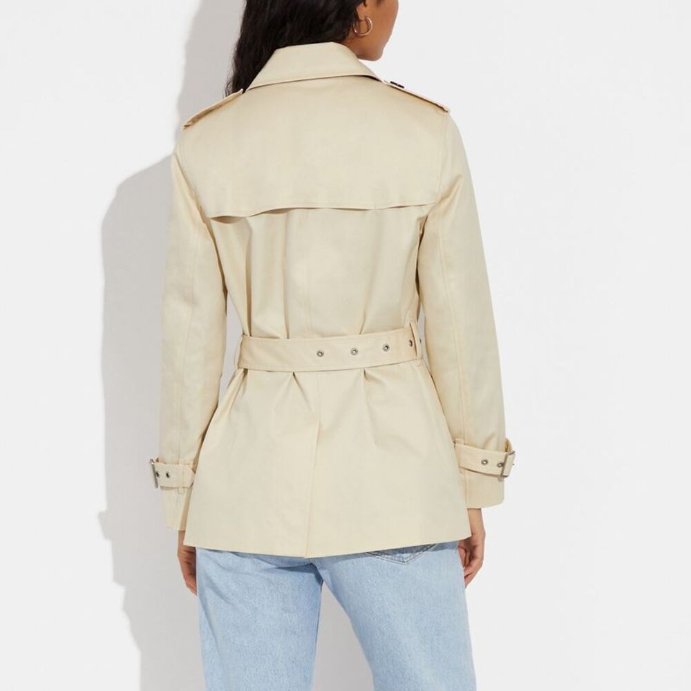 NWT Coach Outlet Solid Short Trench Coat - Picture 3 of 5